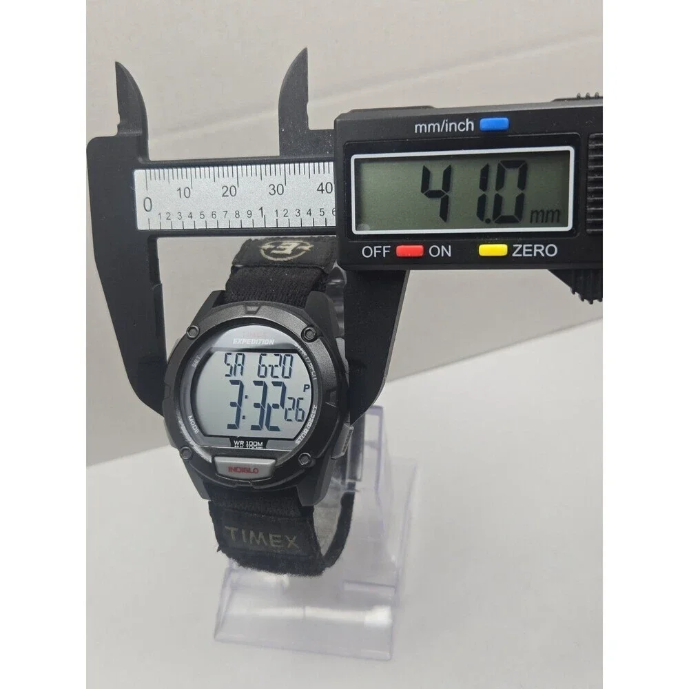 Timex Expedition T49949 Mens Digital Indiglo Chrono Timer 100M Watch New Battery